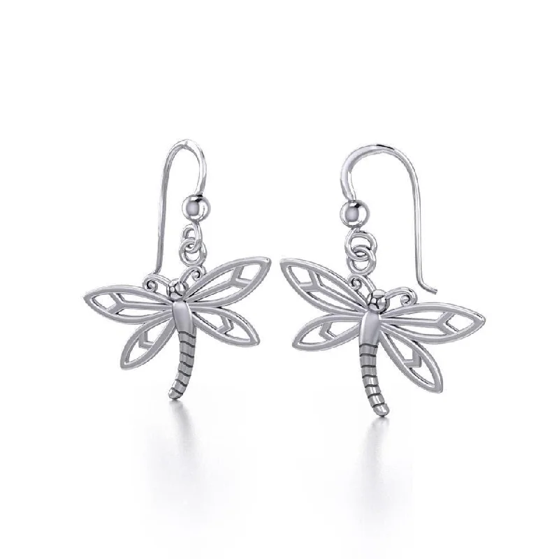 colorful earrings for women -drop earrings for women -Dragonfly Silver Earrings TER518