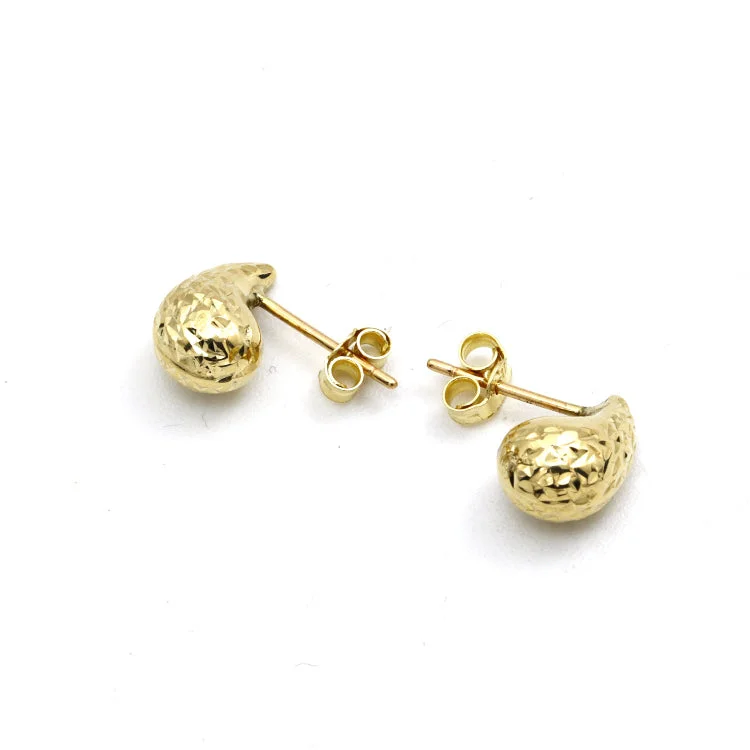 cute stud earrings for women -drop earrings for women -Real Gold Glittering Teardrop Stud Earrings Set - Model 6898-25-DC1 E1929