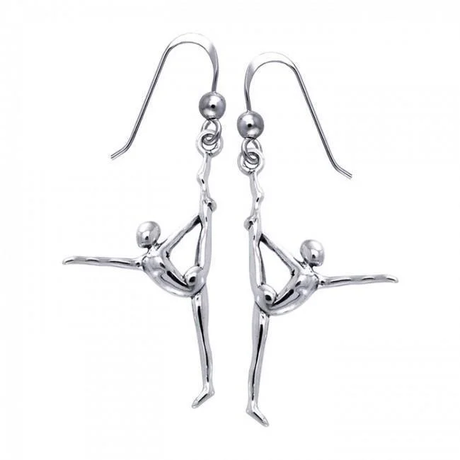 multi-strand earrings for women -hoop earrings for women -Reach Out to Yoga ~ Sterling Silver Earrings TER1233