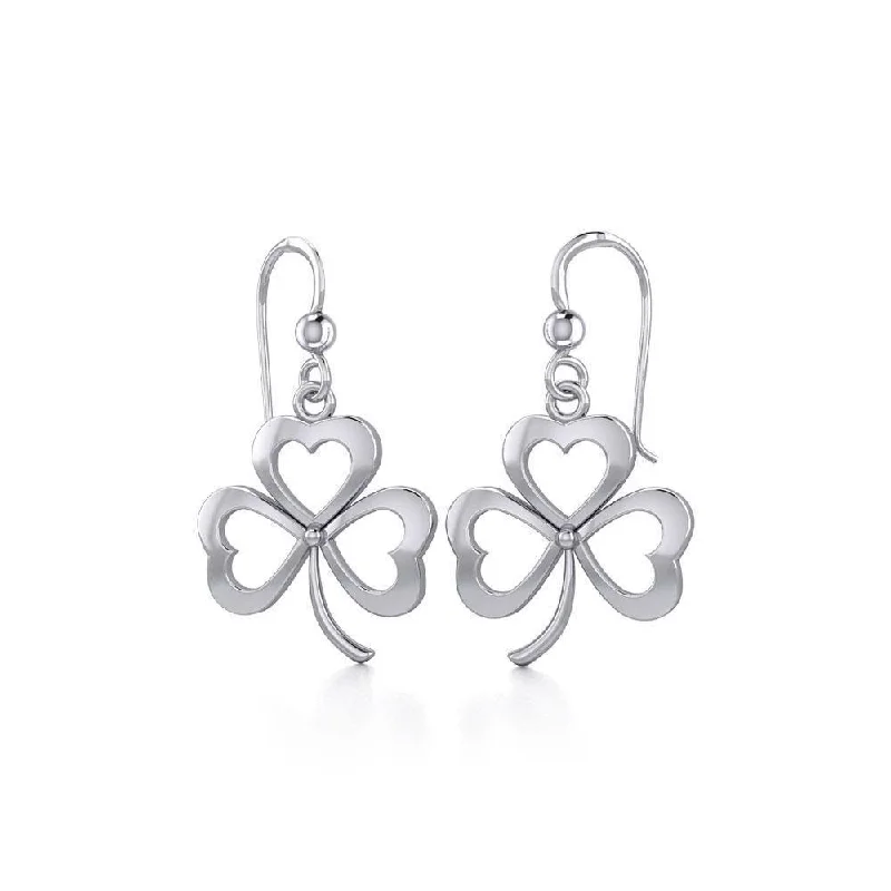 wedding earrings for women -diamond earrings for women -Celtic Shamrock Silver Earrings TE868