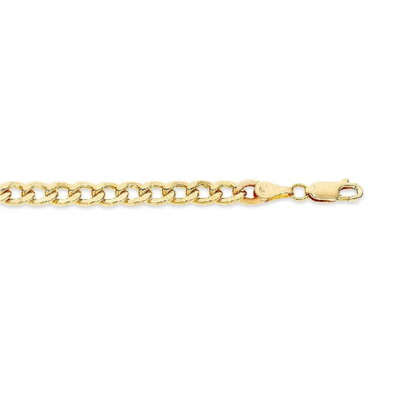 large pendant necklaces for women -luxury pearl necklaces for women -9ct Yellow Gold Silver Infused Curb Necklace 60cm