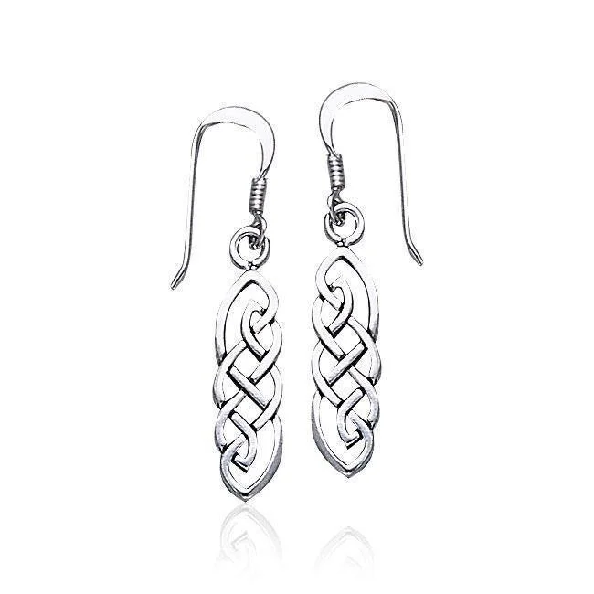 trendy stud earrings for women -statement drop earrings for women -Celtic Knotwork Silver Earrings TE468