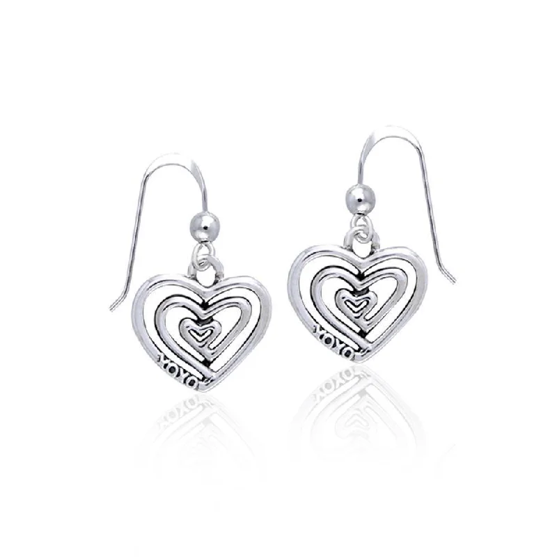 gemstone drop earrings for women -silver hoop earrings for women -Full of Spiral Hearts ~ Sterling Silver Jewelry Earrings TER915