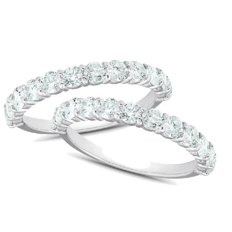 infinity rings for women -affordable engagement rings for women -princess cut engagement rings for women -1 3/4Ct Diamond Weedding Ring Set 14k White Gold Stackable Engagement Bands