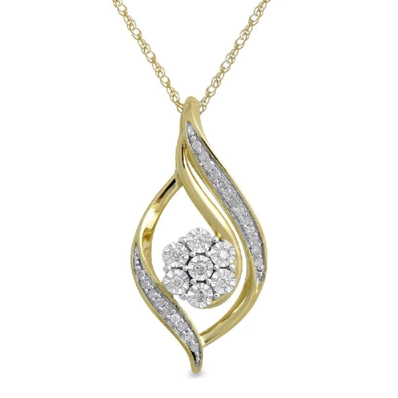 infinity necklaces for women -long necklaces for women -9ct Yellow Gold Fancy Flame Diamond Necklace