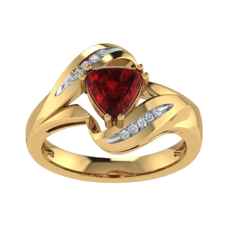 gift necklaces for women -high-end gold necklaces for women -9ct Yellow Gold Created Ruby and Diamond Ring