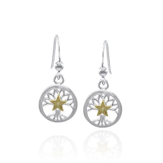 gold hoop earrings for weddings -luxury earrings for women -Tree of Life The Star Earrings MER1564