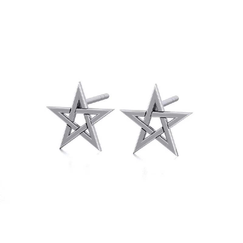 personalized earrings for women -luxury pearl earrings forPentagram Sterling Silver Post Earrings TE1178