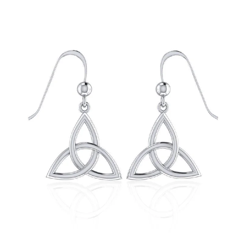 silver stud earrings for women -diamond stud earrings for women -Endless Connection in Celtic Triquetra ~ Sterling Silver Dangling Earrings TE128