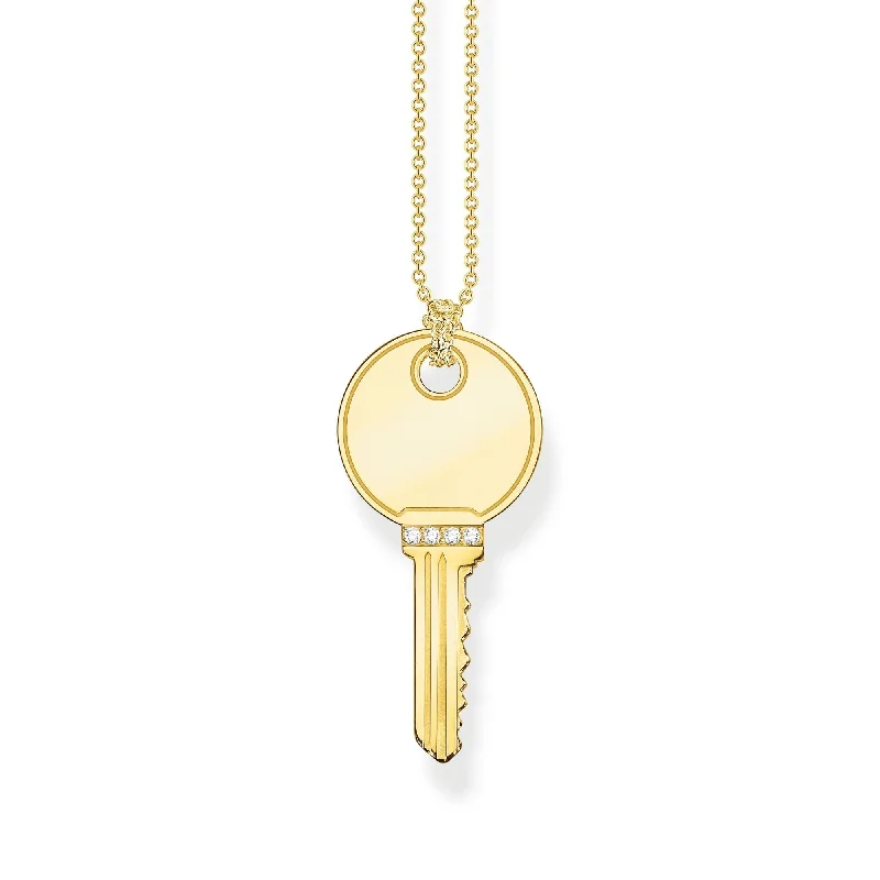 gemstone pendant necklaces for women -crystal necklaces for women -Thomas Sabo Necklace key gold