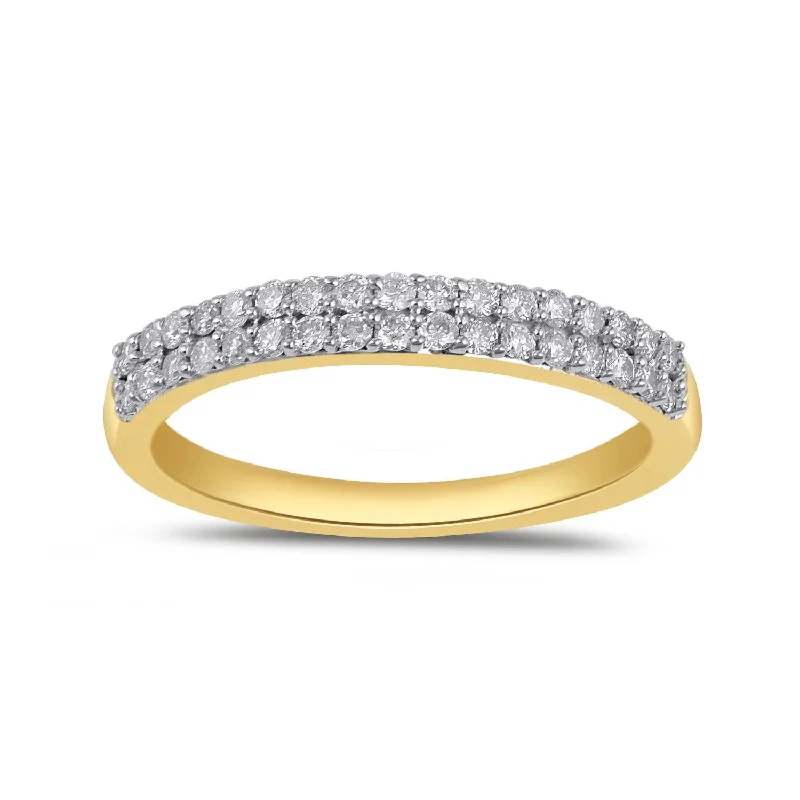 luxury gold necklaces for women -chunky necklaces for women -Eternity Ring with 1/3ct of Diamonds in 9ct Yellow Gold