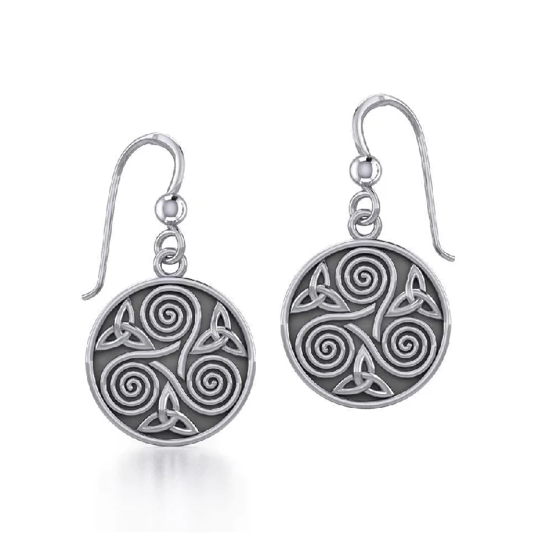 drop earrings for women -luxury earrings for women -Celtic Silver Spiral Earrings TE651