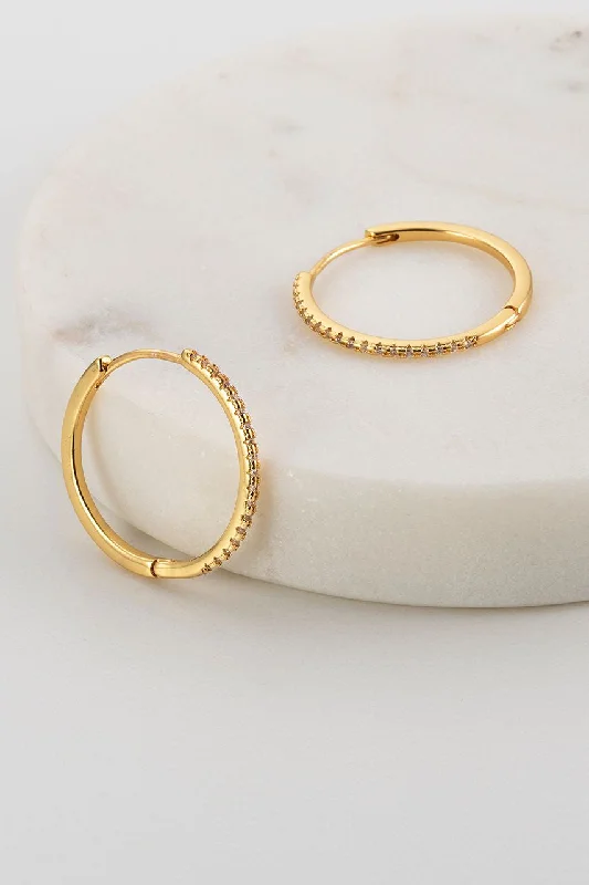 bridesmaid earrings for women -diamond earrings for women -Matilda Hoop (Gold)