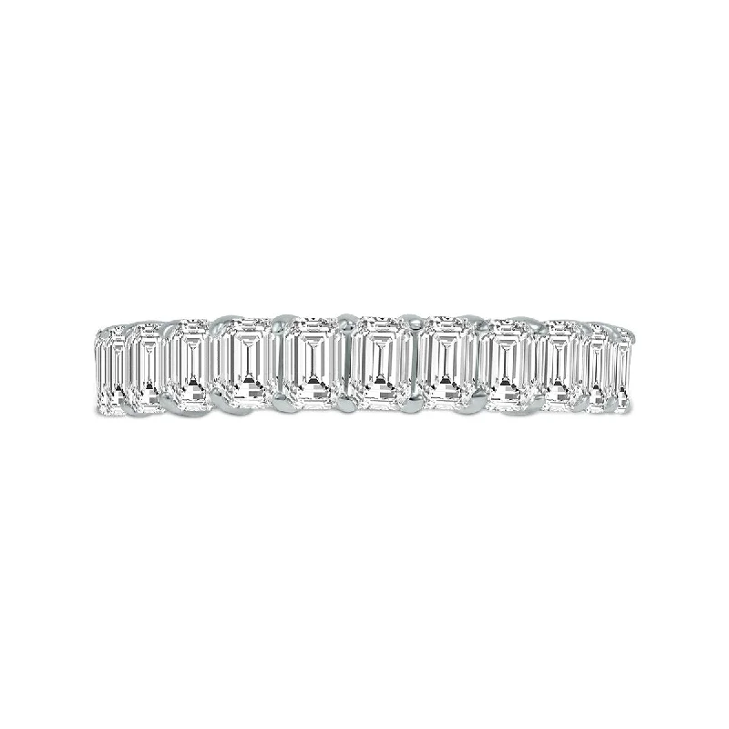 Marquee Jewels Emerald Cut Lab Grown Diamond Eternity Band in 14K White Gold (9 Carat TW)