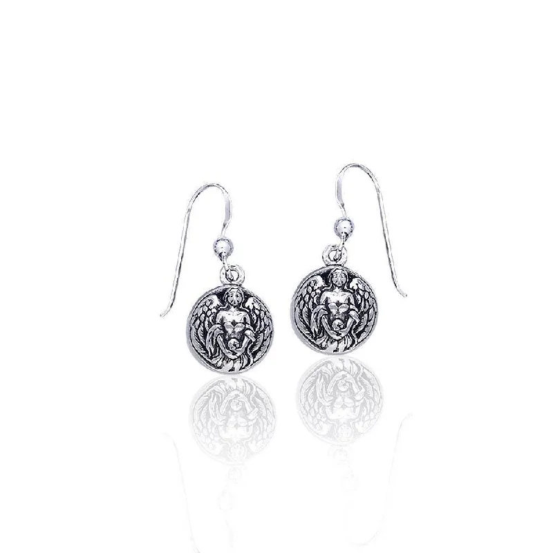 stylish silver earrings for women -hoop earrings for women -Hollow Ball Angel Wings Sterling Silver Dangle Earrings TE2676