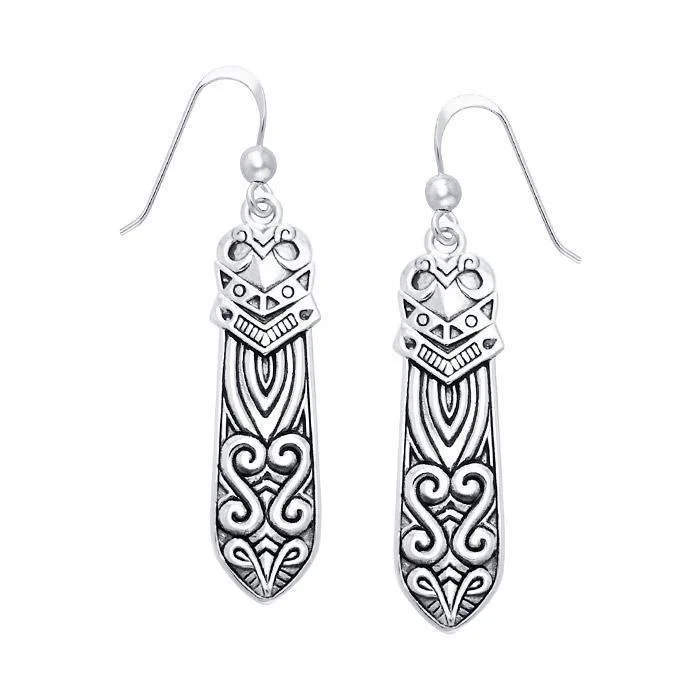 crystal chandelier earrings for women -stud earrings for women -A beautiful mix of art ~ Sterling Silver Celtic Maori Dangle Earrings Jewelry TER521