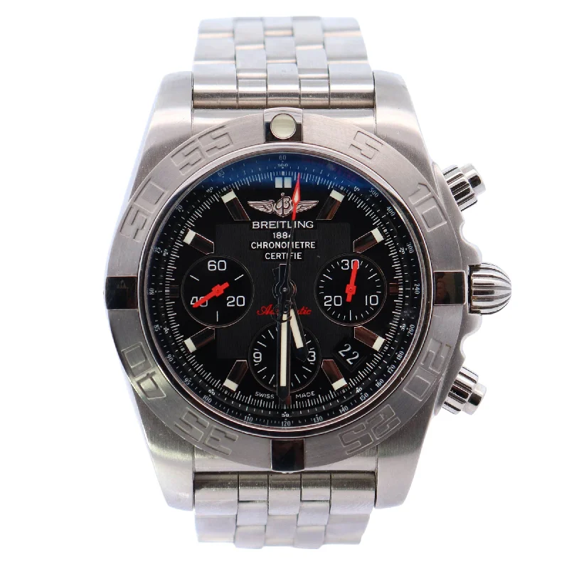 Breitling Chronomat 43mm Black Dial Watch Ref# AB0111