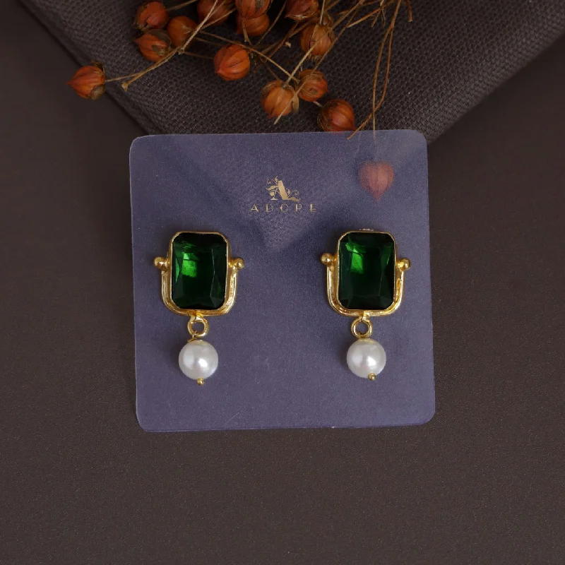 gold earrings for women -gold earrings for women -Purvika Glossy Rectangle Earring