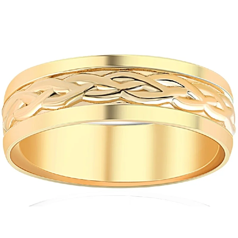 unique engagement rings for women -unique engagement rings for brides -trendy engagement rings for women -Hand Braided Wedding Band 14K Yellow Gold