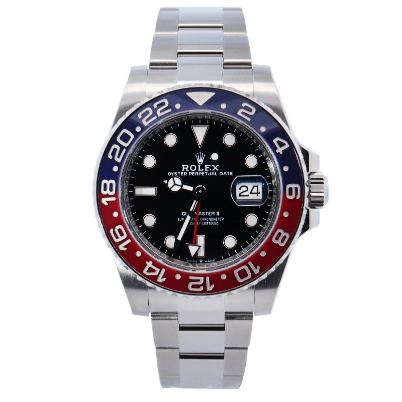 Rolex GMT Master II "Pepsi" 40mm Black Dial Ref# 126710BLRO