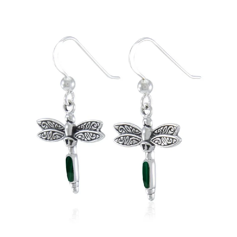 pearl earrings for women -cute earrings for women -Dragonfly Sterling Silver and Stone Earrings TE2810