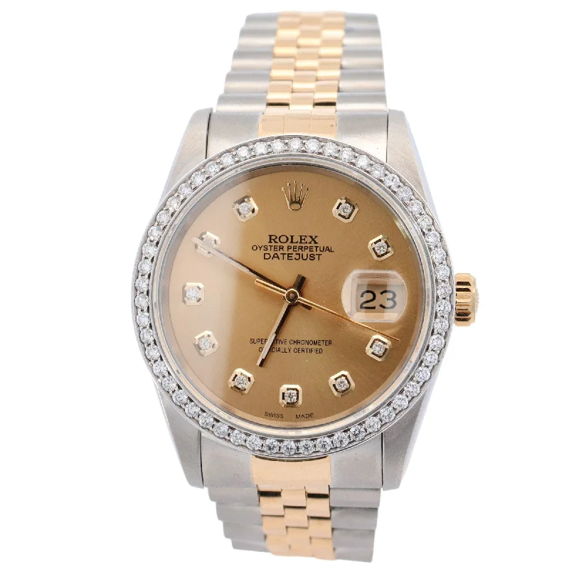 Rolex Datejust 36mm Champagne Dial Watch Ref# 16233