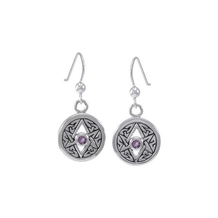 elegant stud earrings for women -statement drop earrings for women -Celtic Triquetra Hexagram Earrings TER1569