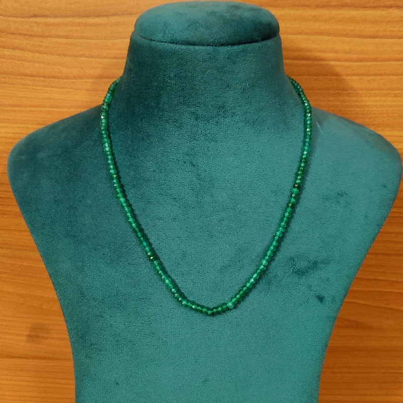 diamond pendant necklaces for women -pearl necklaces for women -Green Onyx Single Line Semi Precious Necklace