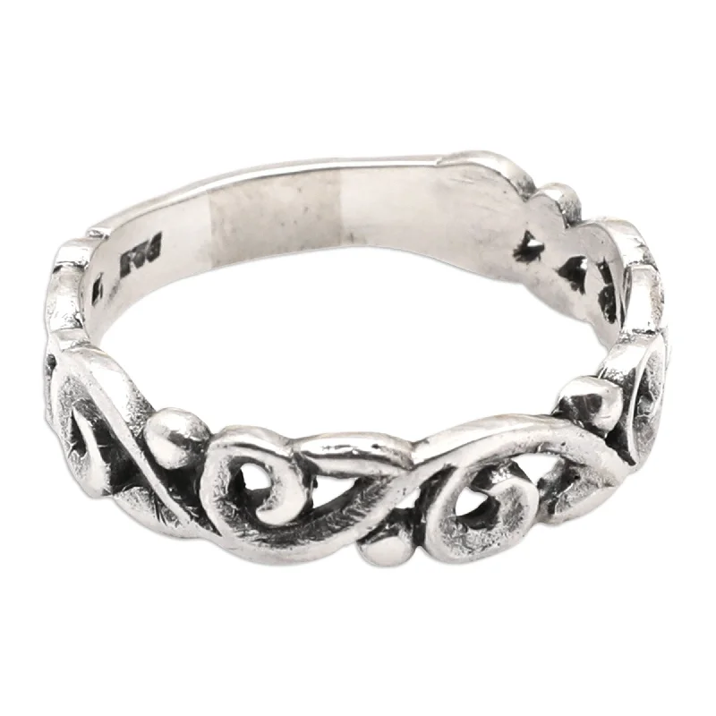 Novica Handmade Liberation Sterling Silver Band Ring