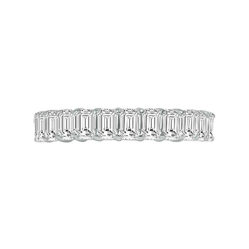 Marquee Jewels Emerald Cut Lab Grown Diamond Eternity Band in 14K White Gold (6.30 Carat TW)