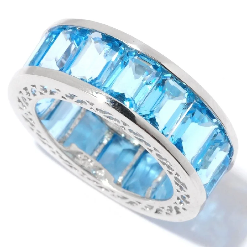 Sterling Silver Swiss Blue Topaz Band Ring