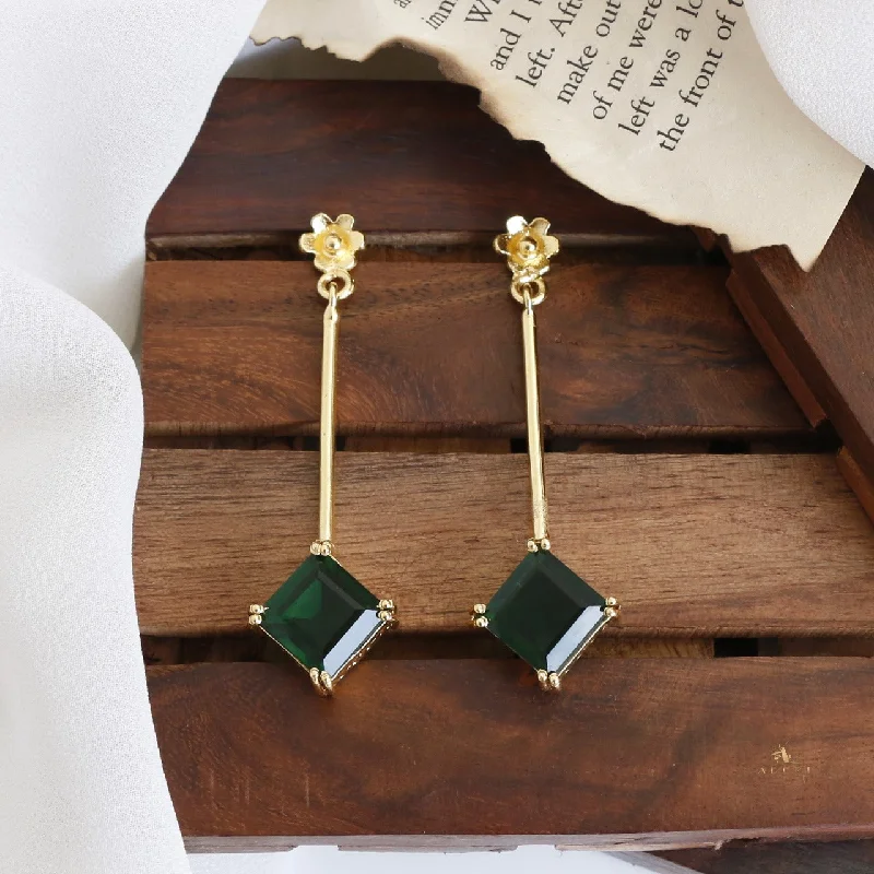 floral earrings for women -statement drop earrings for women -Diana Glossy Square Earring