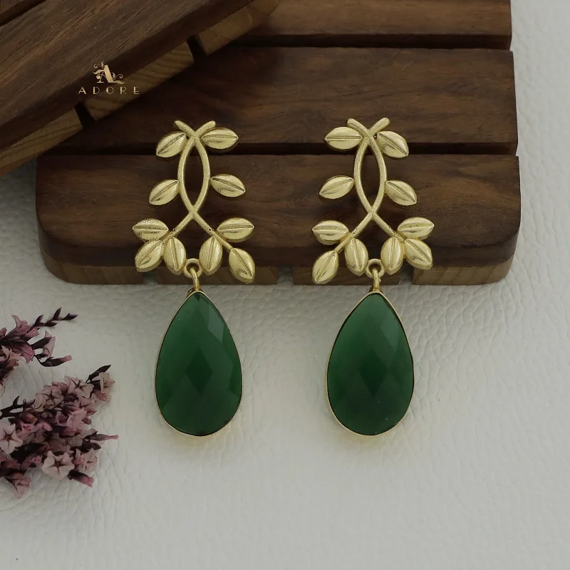 minimalist earrings for women -diamond stud earrings for women -Alyssa Flower Leaf Earrings