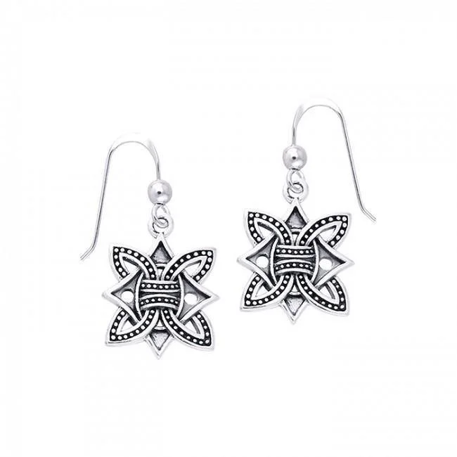 bohemian earrings for women -hoop earrings for women -Borre Knot Silver Earrings TER479