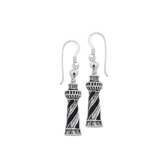 custom earrings for women -drop earrings for women -Cape Hatteras Lighthouse Silver Silver Earrings TE2826