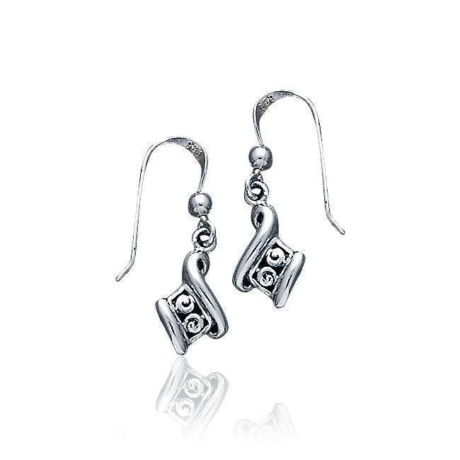 cute earrings for women -gold earrings for women -Celtic Single Spiral Sterling Silver Earrings TE2093