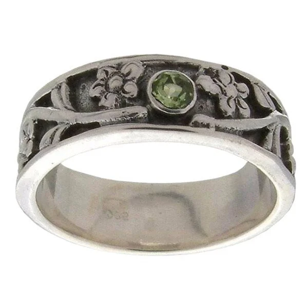 Sterling Silver 'Gift from the Sun' Peridot Band Ring (Indonesia)