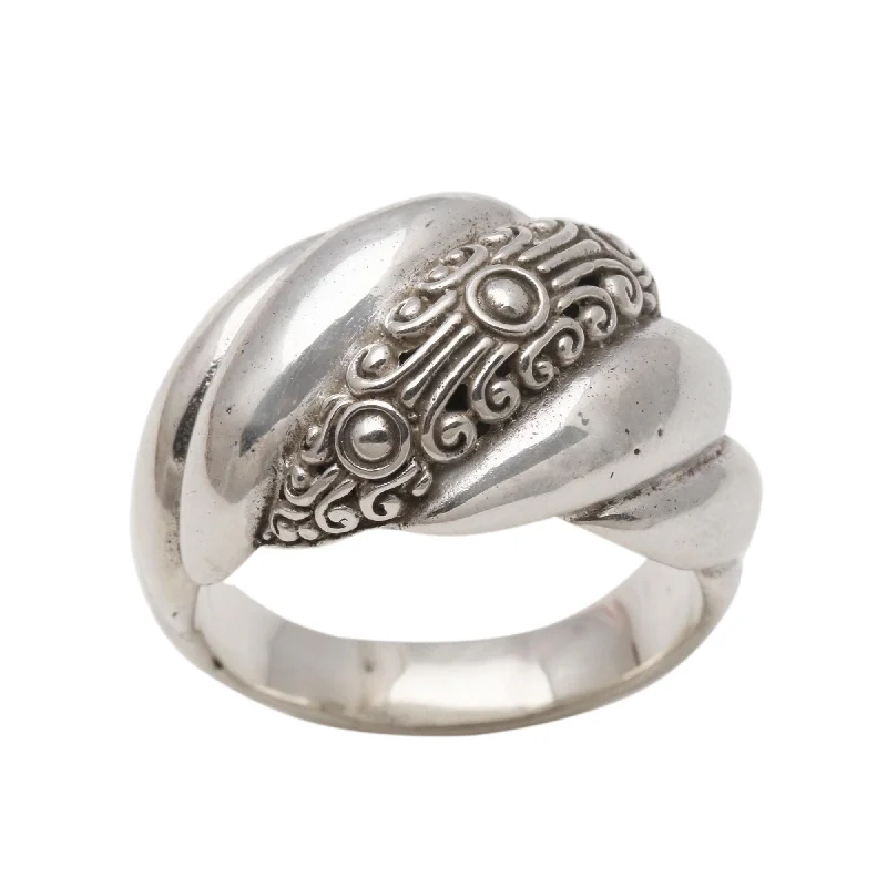 Novica Handmade Boundless Inspiration Sterling Silver Band Ring