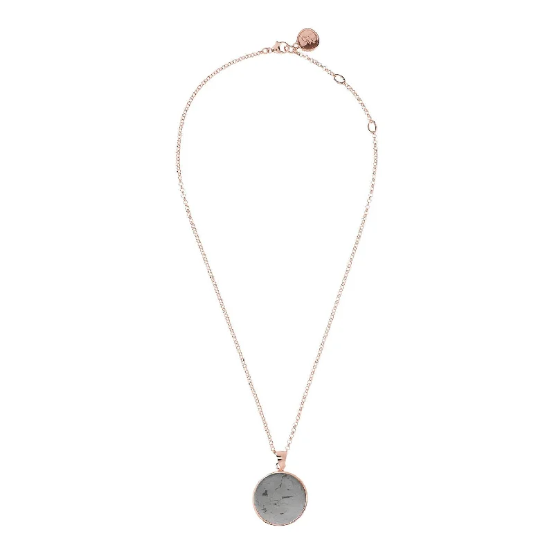 long necklaces for women -cute necklaces for women -Bronzallure Medium Stone Disc Pendant Necklace