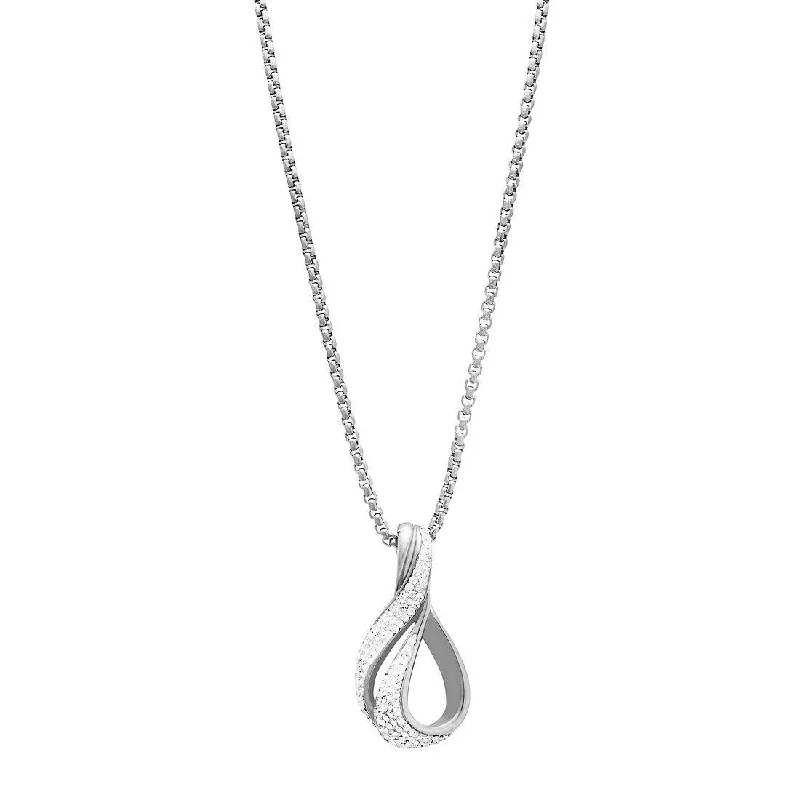 chain necklaces for women -minimalist necklaces for women -Infinity Twist Crystal Necklace in Stainless Steel