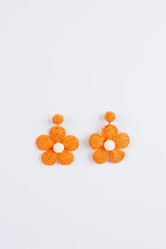 sparkly earrings for women -gemstone stud earrings for women -Daisy Day Earrings (Orange)