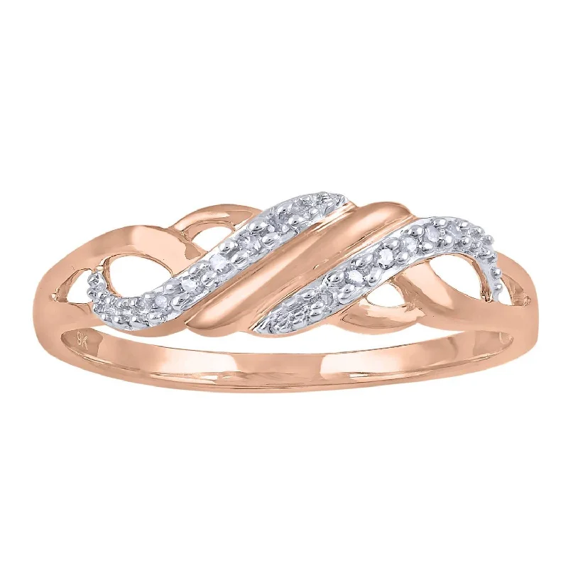 trendy necklaces for women -elegant necklaces for women -9ct Rose Gold Diamond Set Stackable Ring