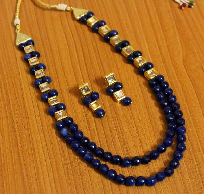 diamond necklaces for brides -timeless pendant necklaces for women -Blue onyx necklace-sets