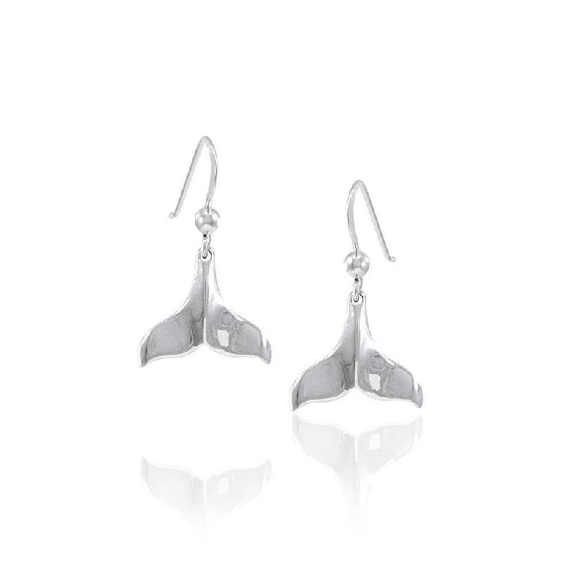 bridesmaid earrings for women -gemstone earrings for women -Whale Tail Silver Earrings JE005