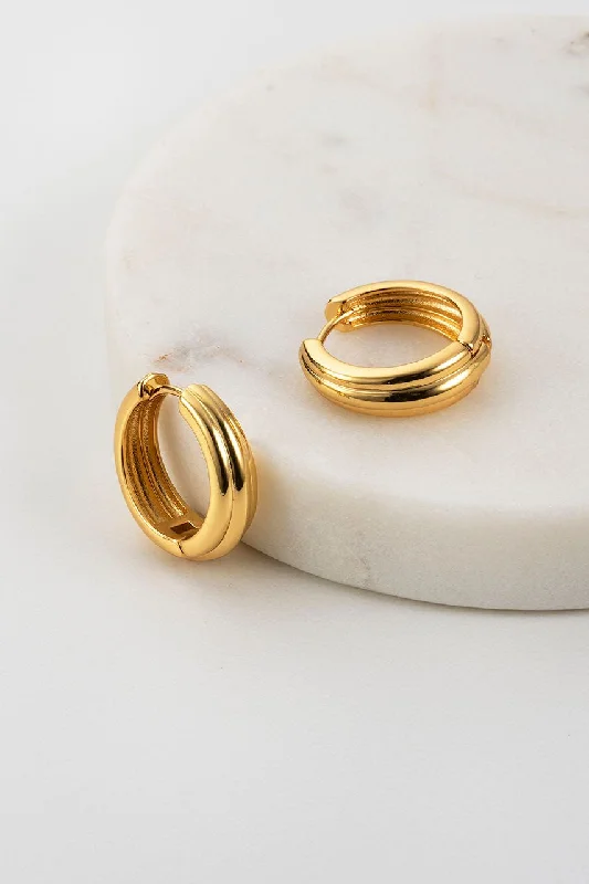 simple gold earrings for women -drop earrings for women -Paris Hoop Earring (Gold)