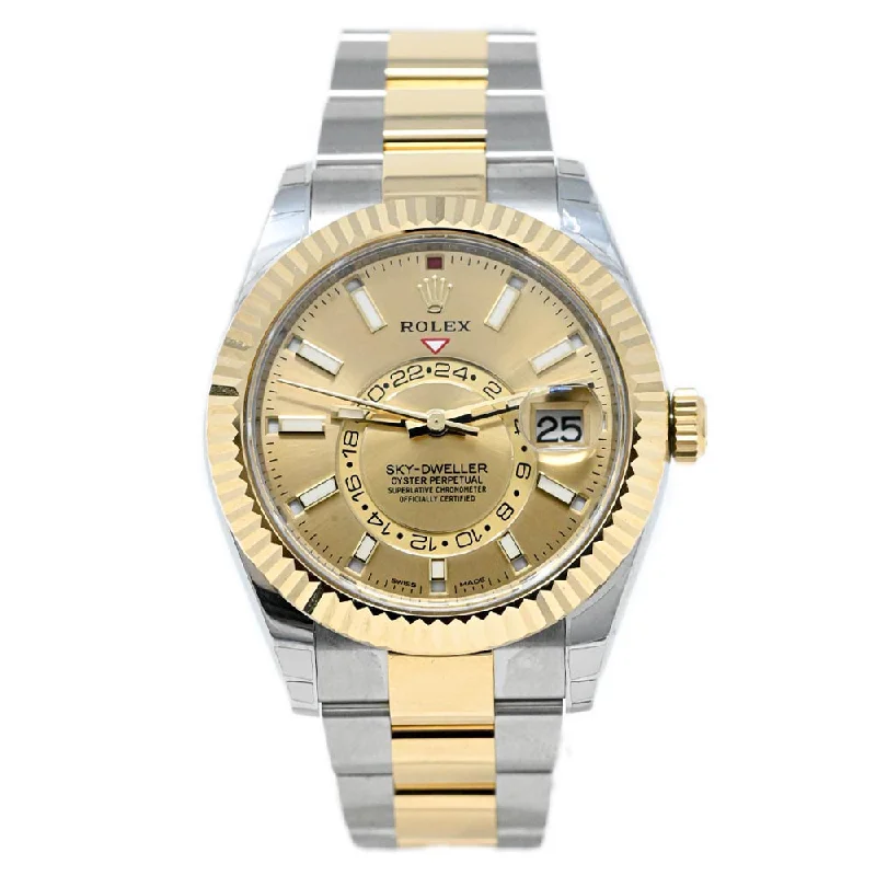 Rolex Sky-Dweller 42mm Champagne Dial Watch Ref# 326933