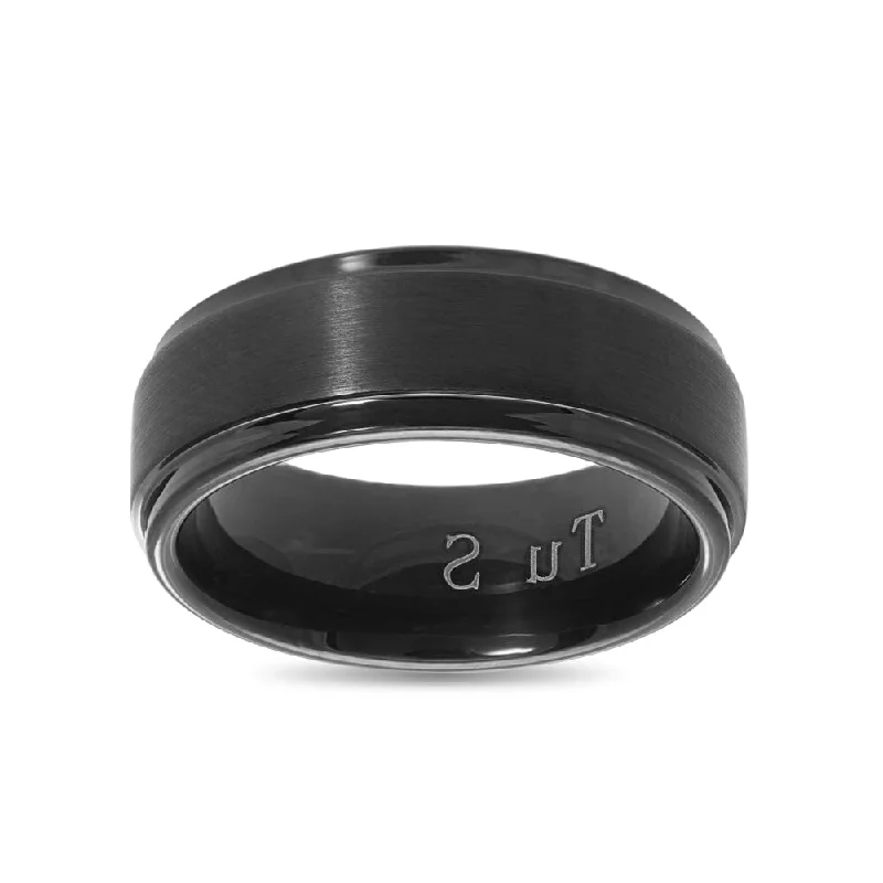 bohemian necklaces for women -colorful necklaces for women -Stanton Made for Men Tungsten Black 8mm Ring