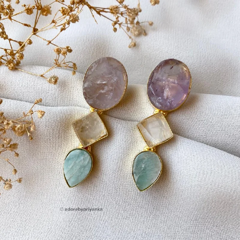 Amethyst + Raw Crystal + Amazonite Green