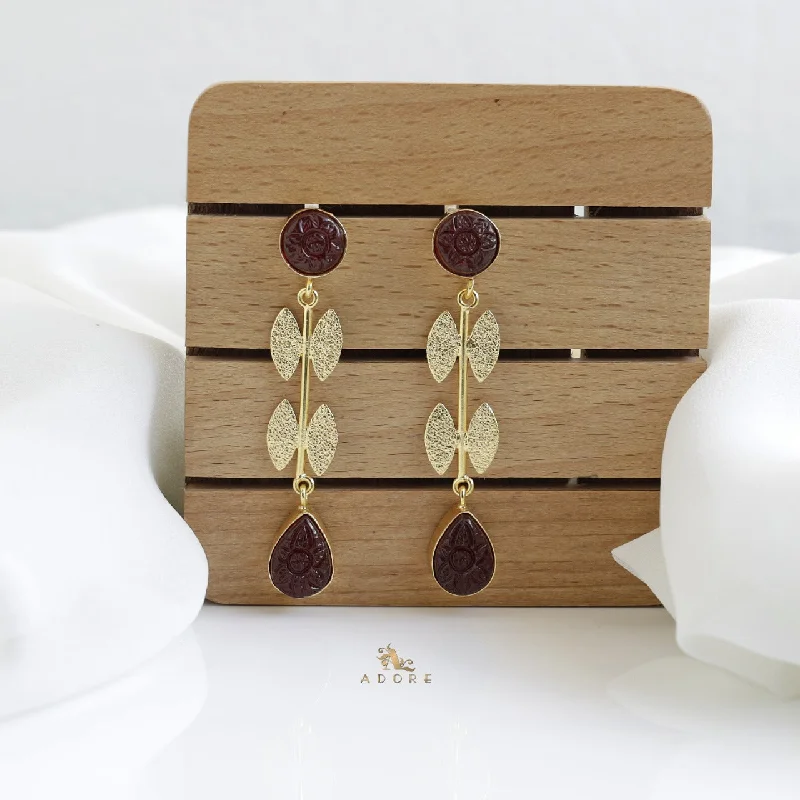 unique earrings for women -stud earrings for women -Veronica Carved Drop Earring