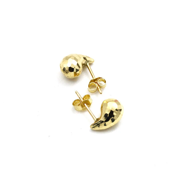 bold earrings for women -stud earrings for women -Real Gold Bee Comb Teardrop Stud Earrings Set - Model 6898-25-DC2 E1930